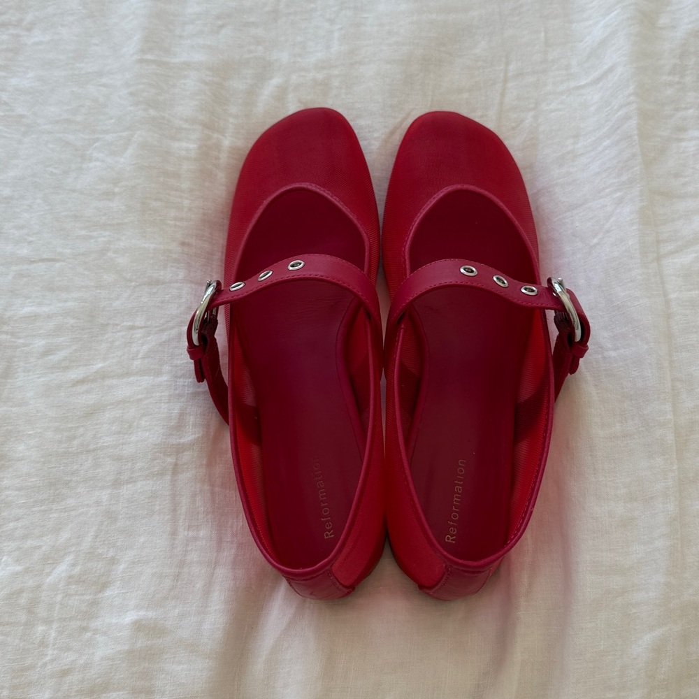 Reformation Scarlet Mary Jane Shoes